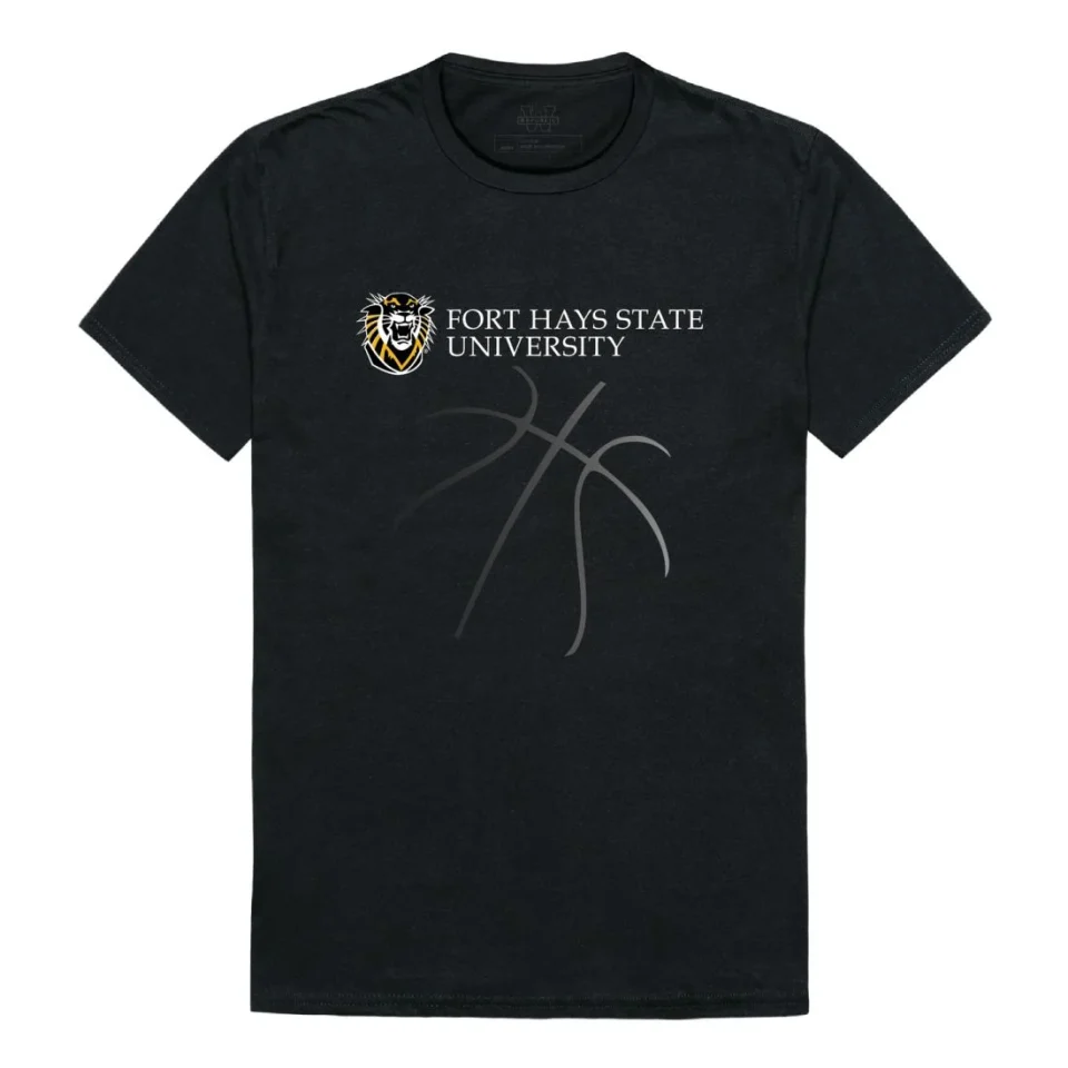 Wooden Versatile Fort Hays State University Tigers Basketball T-Shirt Black Small