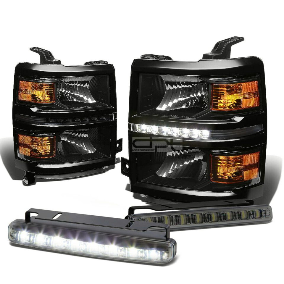 Storage BLACK HOUSING LED DRL HEADLIGHT+CORN
