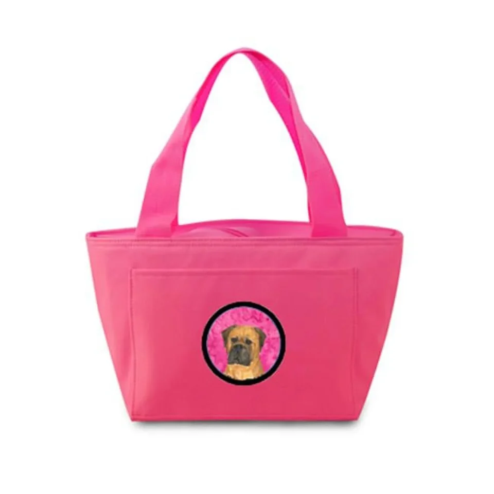 Food-Grade Silicone Carolines Treasures Pink Bullmastiff Zippered Insulated School Washable And Stylish Lunch Bag Cooler - Pink - 15 x 4 x 7 in.