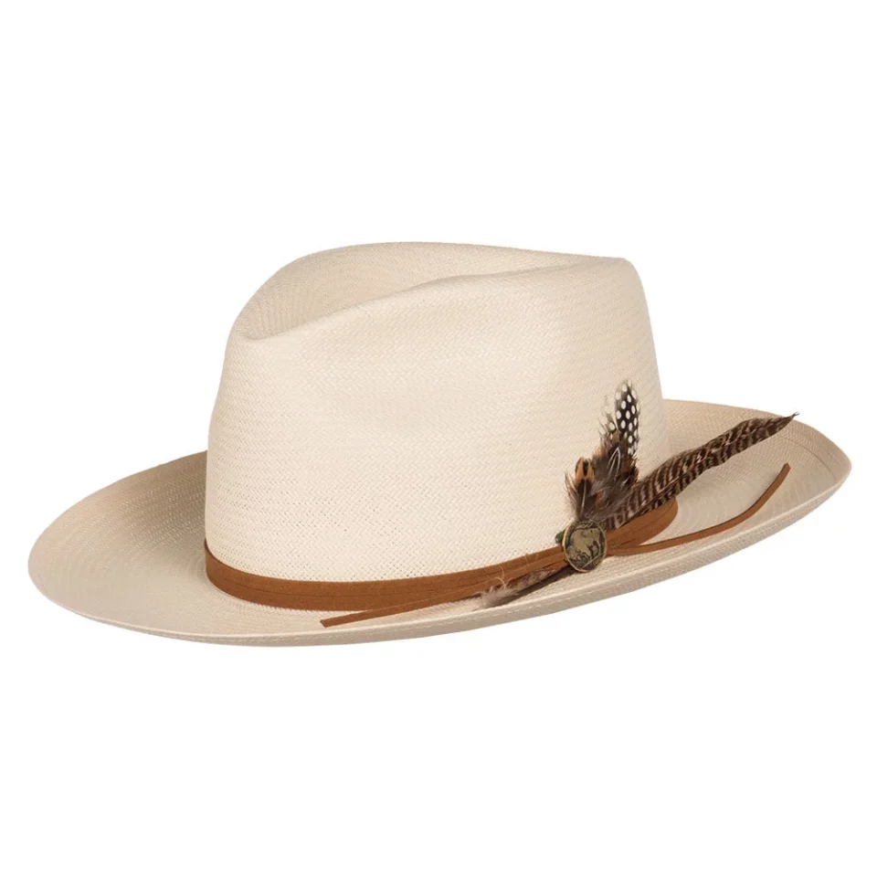 Eco-Friendly Easy-Clean Tallahassee Shantung Straw Fedora Hat - 7.25 - Natural
