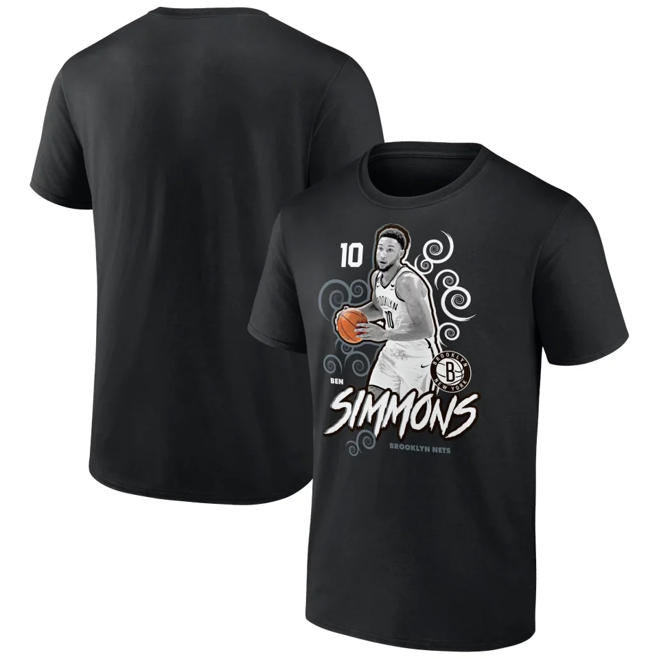 Thickened Men's Fanatics Branded Ben Simmons Black Brooklyn Nets Competitor T-Shirt
