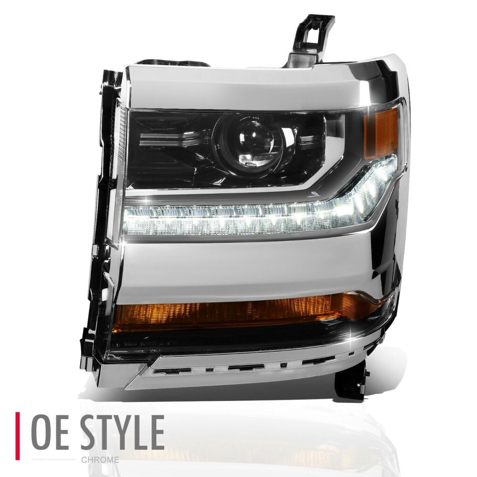 Leak-Proof Durable 16-19 Chevy Silverado GMC Sierra Left Side LED DRL Projector Headlight Lamp