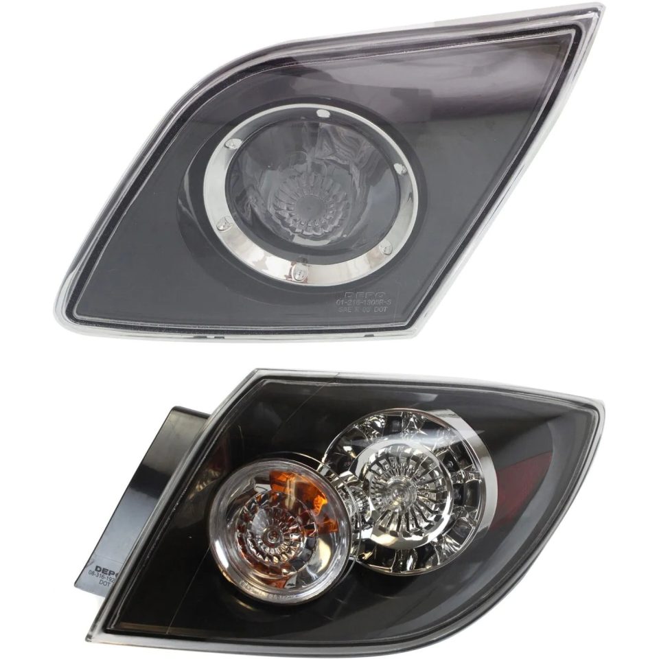 Pure Storage Tail Light Set For 2007-2009 Mazda 3 Right Clear Lens Halogen/LED Assembly
