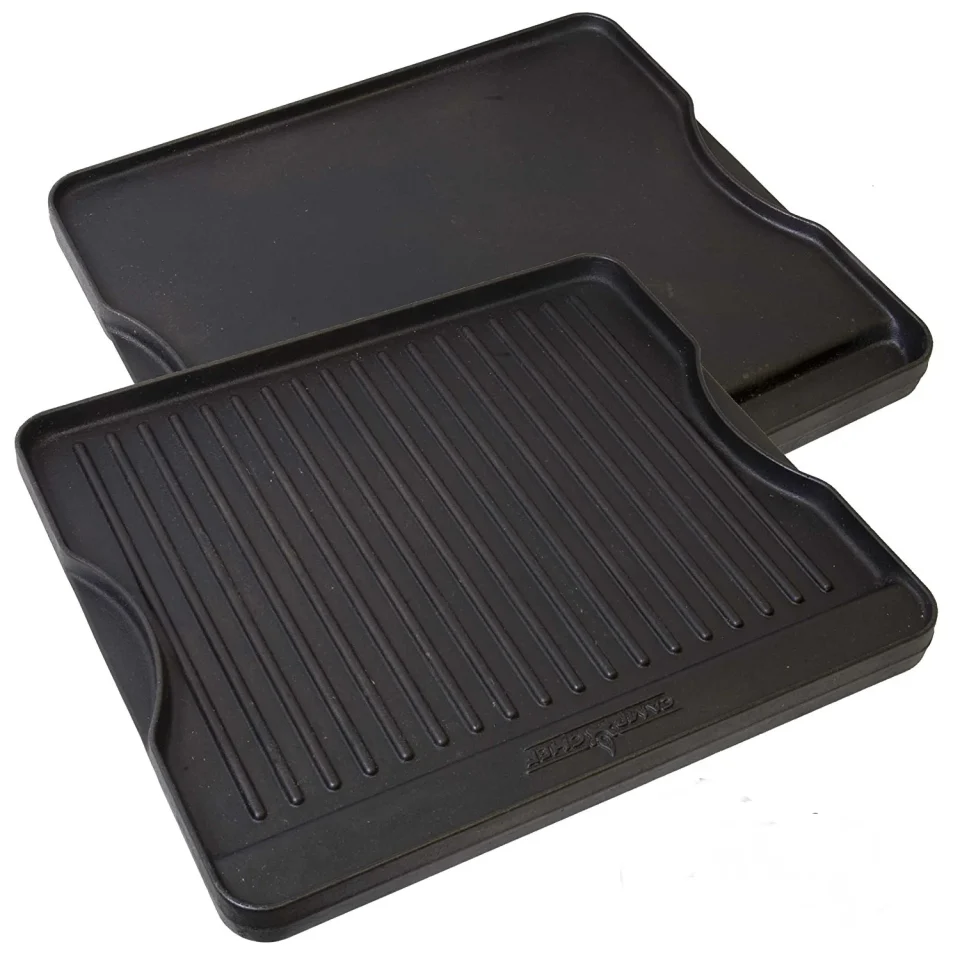 Prime CGG16B Reversible Pre-Seasoned Cast Iron Grill/Griddle, COVERS 1 BURNER- Fits both 14 Blue Flame and 16 Orange Flame Camp Chef Cooking Systems, reversible By Camp Chef