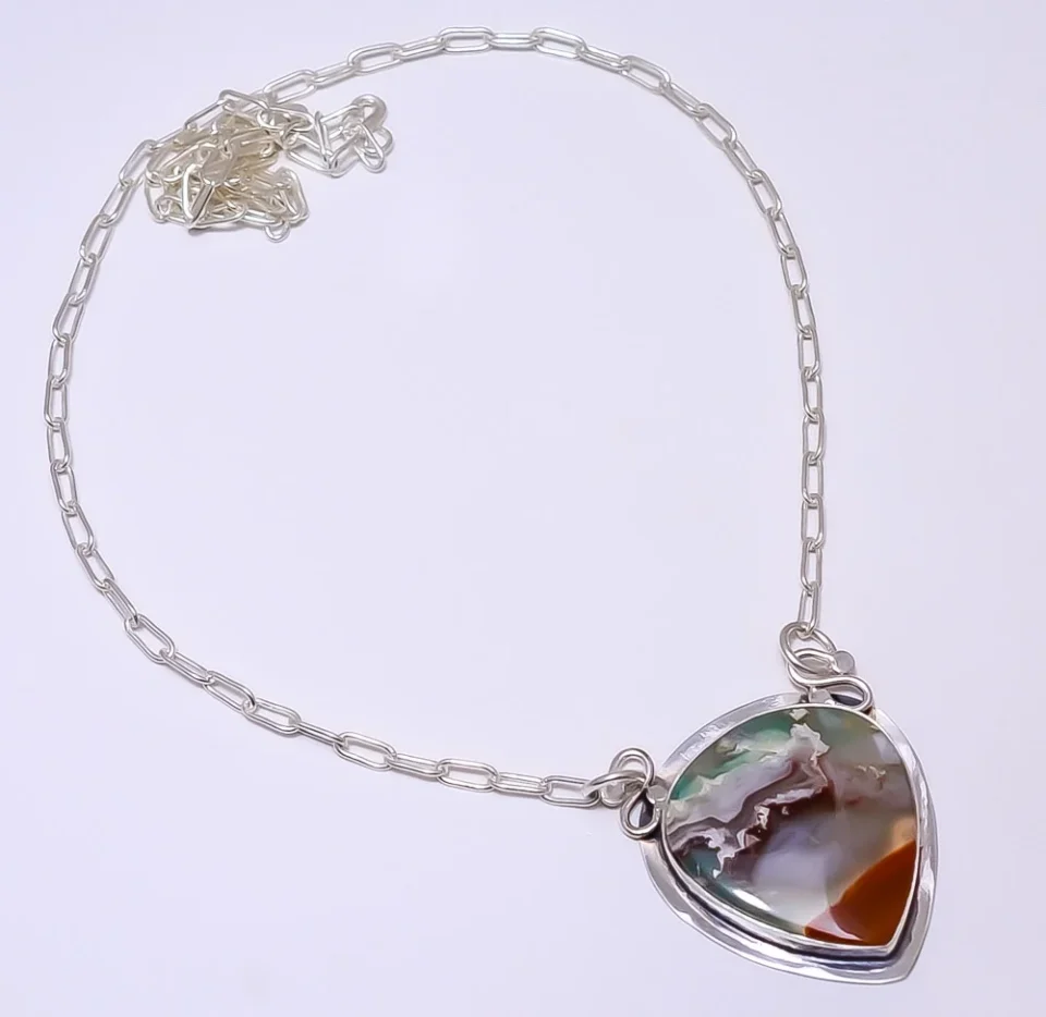 Cast Iron Aquaprase - Australia 925 Silver Plated Bali Necklace Adjustable 16-24 N50, Valentine's Day Gift, Birthday Gift, Beautiful Jewelry For Woman & Girls
