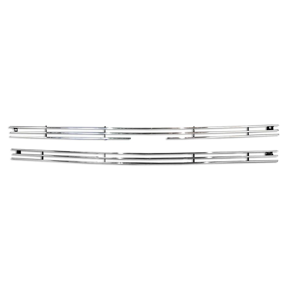Ceramic Ikon Motorsports Front Bumper Upper Hood Grille Grill Insert Assembly Replacement Compatible With 1994-1997 Chevrolet S10 Aluminum Polished Silver Horizontal Cutout Style