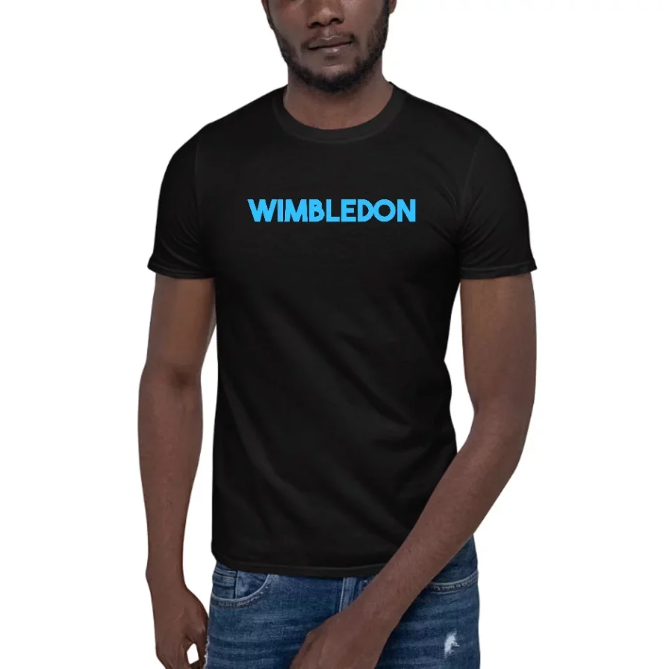Best-Selling Long-Lasting 3XL Blue Wimbledon Short Sleeve Cotton T-Shirt By Undefined Gifts