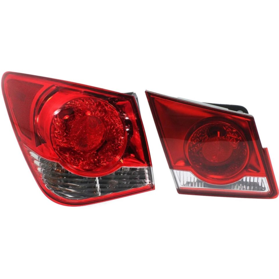 Space-Saving Tail Light Set For 2011-2015 Chevy Cruze 2016 Limited LH Inner Outer Clear/Red