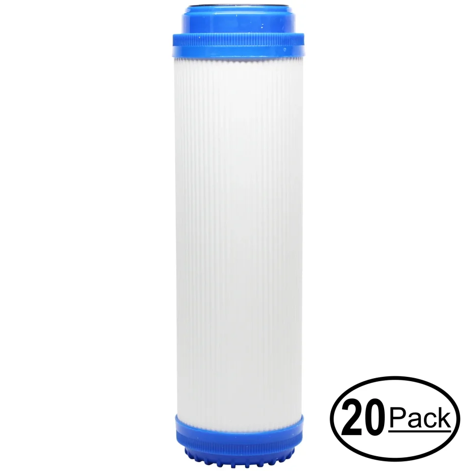 Eco-Friendly Natural 20-Pack Replacement for PurePro FS401P-DI Granular Activated Carbon Filter - Universal 10-inch Cartridge for PurePro Aquarium RO/DI System - Denali Pure Brand