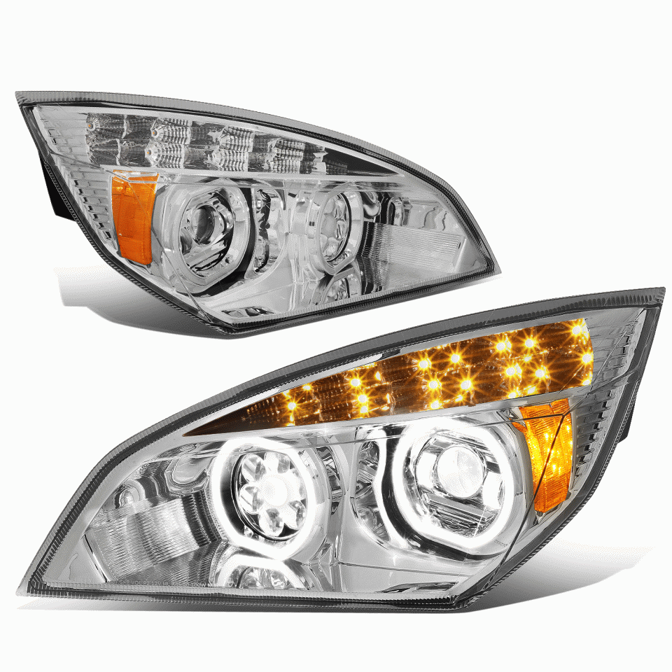 Best-Selling Leak-Proof 18-20 Freightliner Cascadia LED Halo Ring DRL Clear Lens Projector Headlight