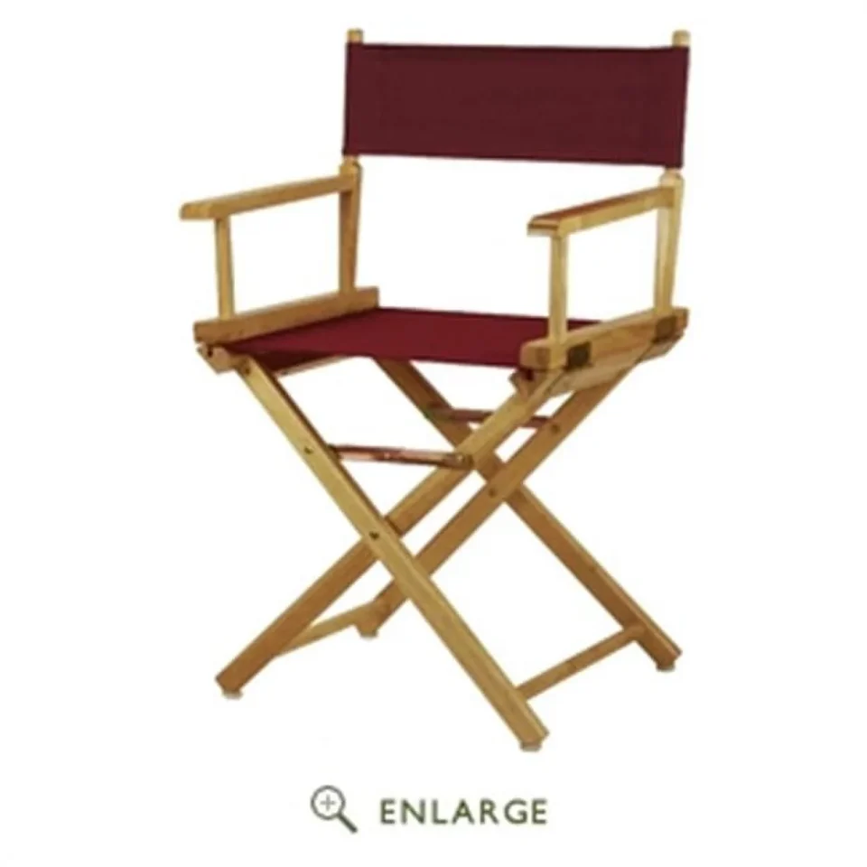 Cleaning Durable 200-00-021-48 18 in. Directors Chair Natural Frame with Burgundy Canvas
