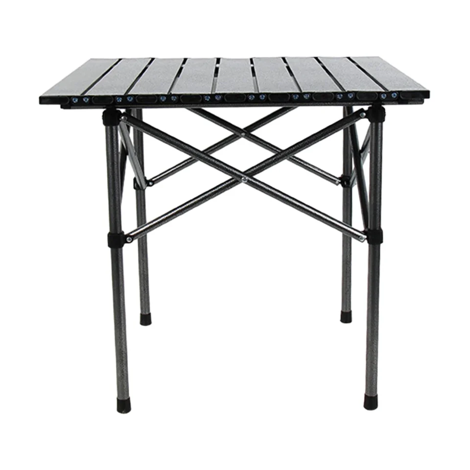 Eco-Friendly Frosted Folding Camping Table with Carrying to Install Lightweight Table Aluminum Alloy for Yard Backyard Cooking Patio Fitments S 52x52x50cm