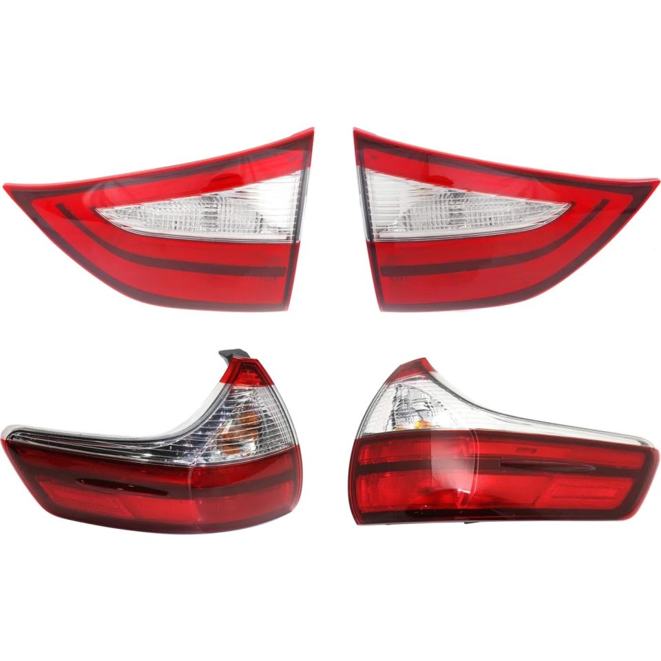 Thickened Tail Light For 2015 Toyota Sienna Set of 4 Left and Right Inner and Outer