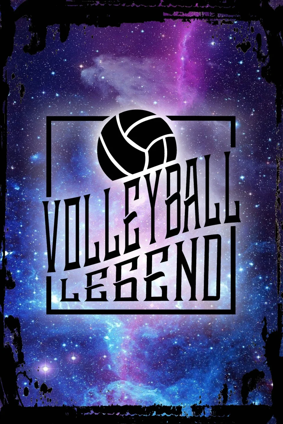 Versatile Galaxy Inspirational Wall Art Volleyball legend fancy square silhouette funny sports Metal Wall Art Decor Funny Gift