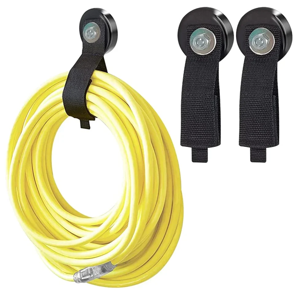 Storage Easy-Clean QIPUNEKY 2 PCS 50 Pounds Strong Magnetic Hooks, Magnetic Hooks Heavy Duty with Rubber Coating for Cars, Garage, Garden, House, Ropes