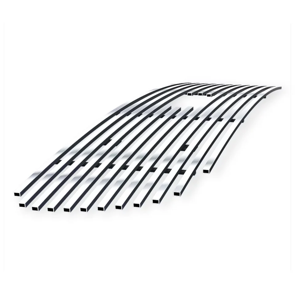 Essential APS Compatible with Ford Expedition 1997-1998 with Logo Show Main Upper Stainless Steel Chrome 8x6 Horizontal Billet Grille Grill Insert F65738A