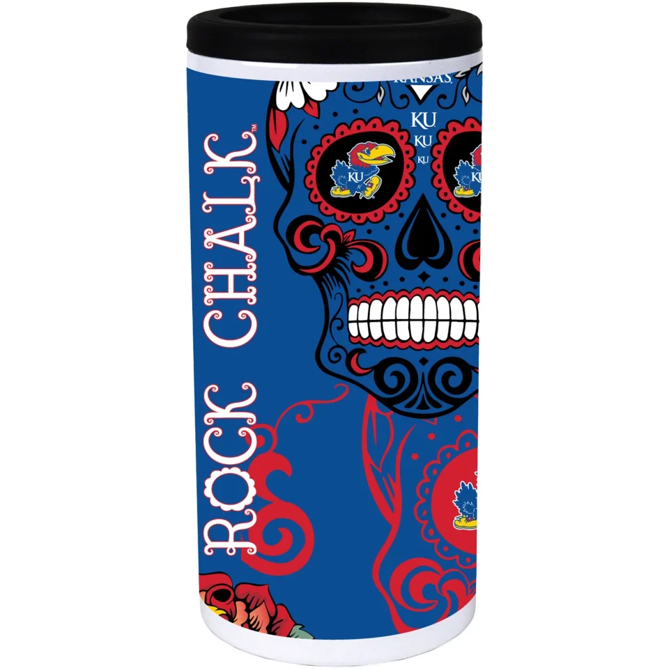 Ultimate Bamboo Kansas Jayhawks Dia Stainless Steel 12oz. Slim Can Cooler