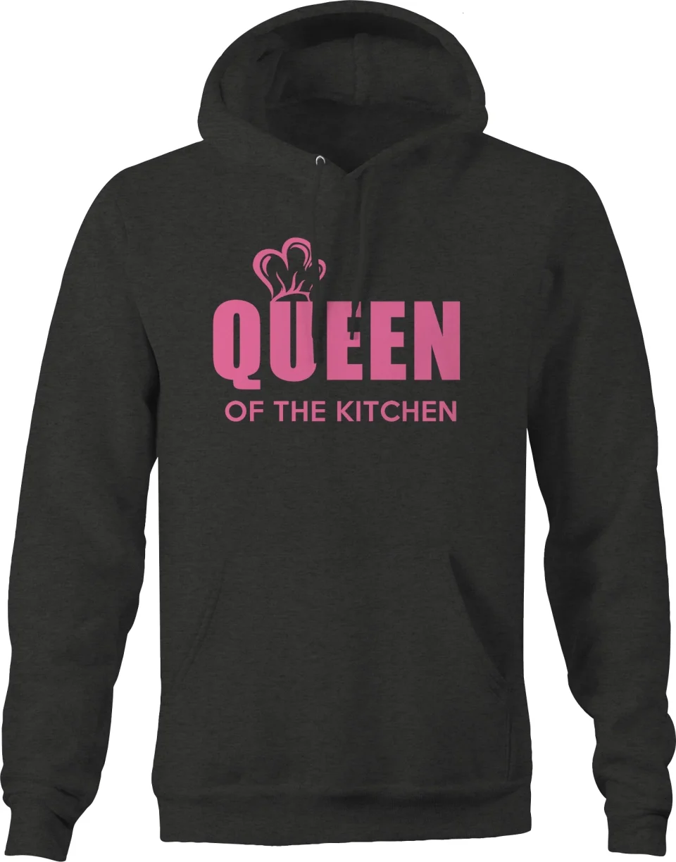 Polished Dining Queen Of The Kitchen Cook Meals Chef Sweatshirt for Men Small Dark Grey