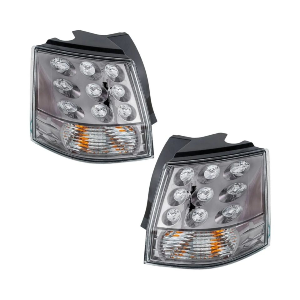 Stainless Steel Dining Tail Light Set For 2007-2013 Mitsubishi Outlander LH RH Outer Clear Lens CAPA