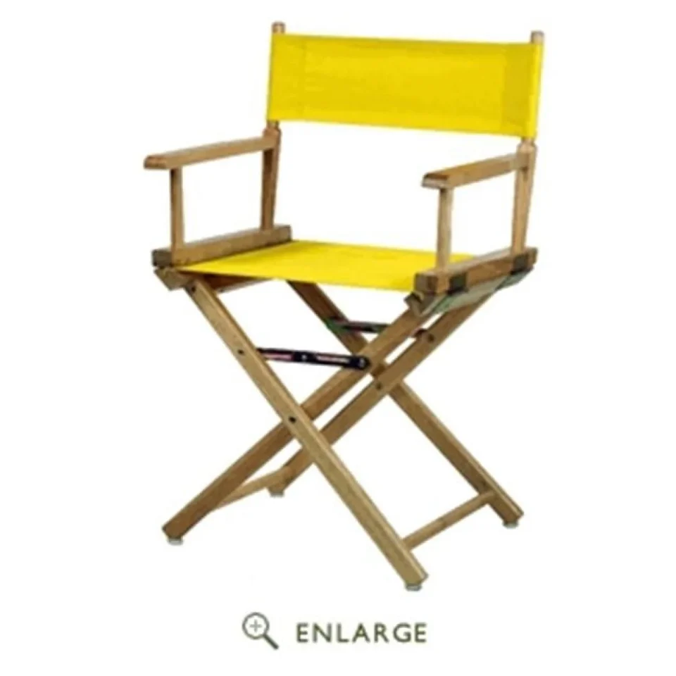 Storage 200-00-021-14 18 in. Directors Chair Natural Frame with Yellow Canvas