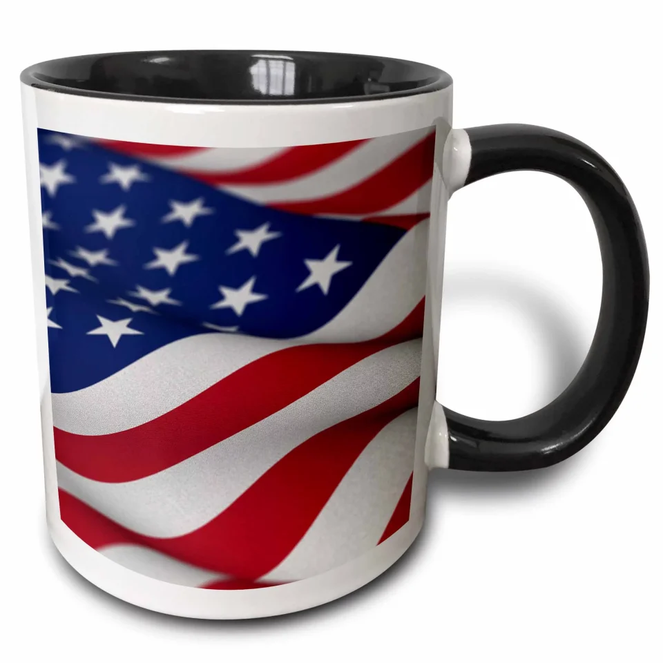 Prime USA Flag American America Banner Stars Stripes patriot patriotism patriotic united states us 11oz Two-Tone Black Mug mug-155107-4