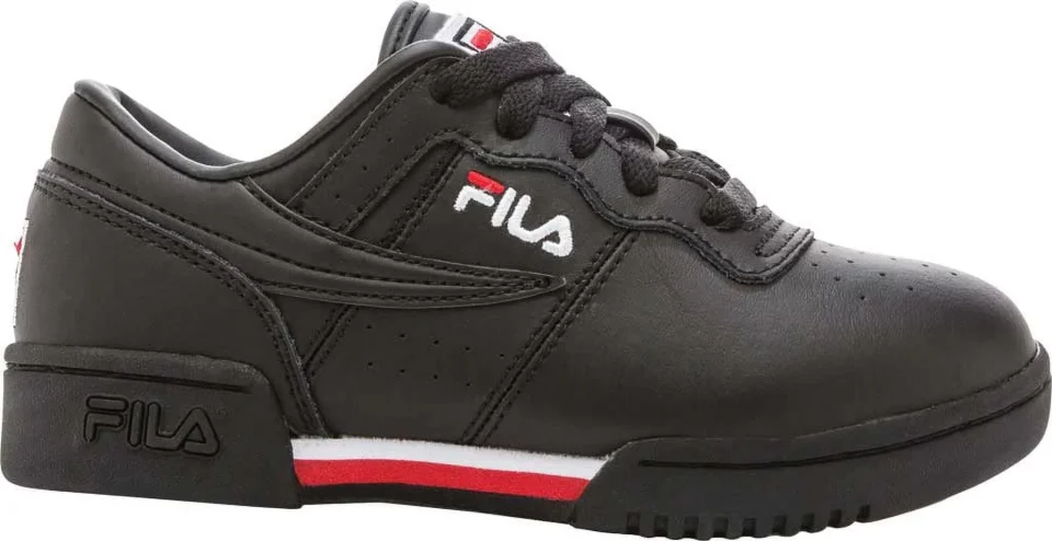 Lightweight Easy-Clean Children's Fila Original Fitness Sneaker Black/White/Red 13.5 M