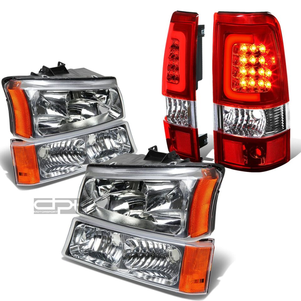 Kitchen 03-07 SILVERADO CHROME CRYSTAL HEADLIGHT+BUMP